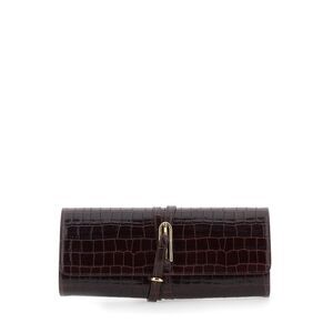 Liffner Women Leather Bordeaux Clutch Bag With Belt